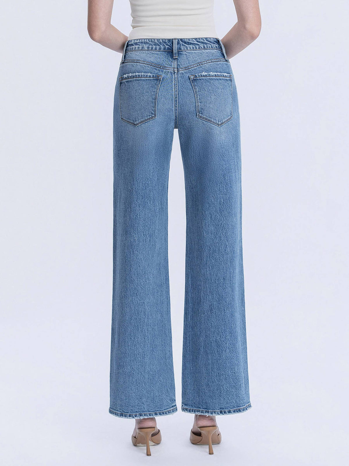 OLIVIA HIGH RISE WIDE LEG JEANS - VERVET