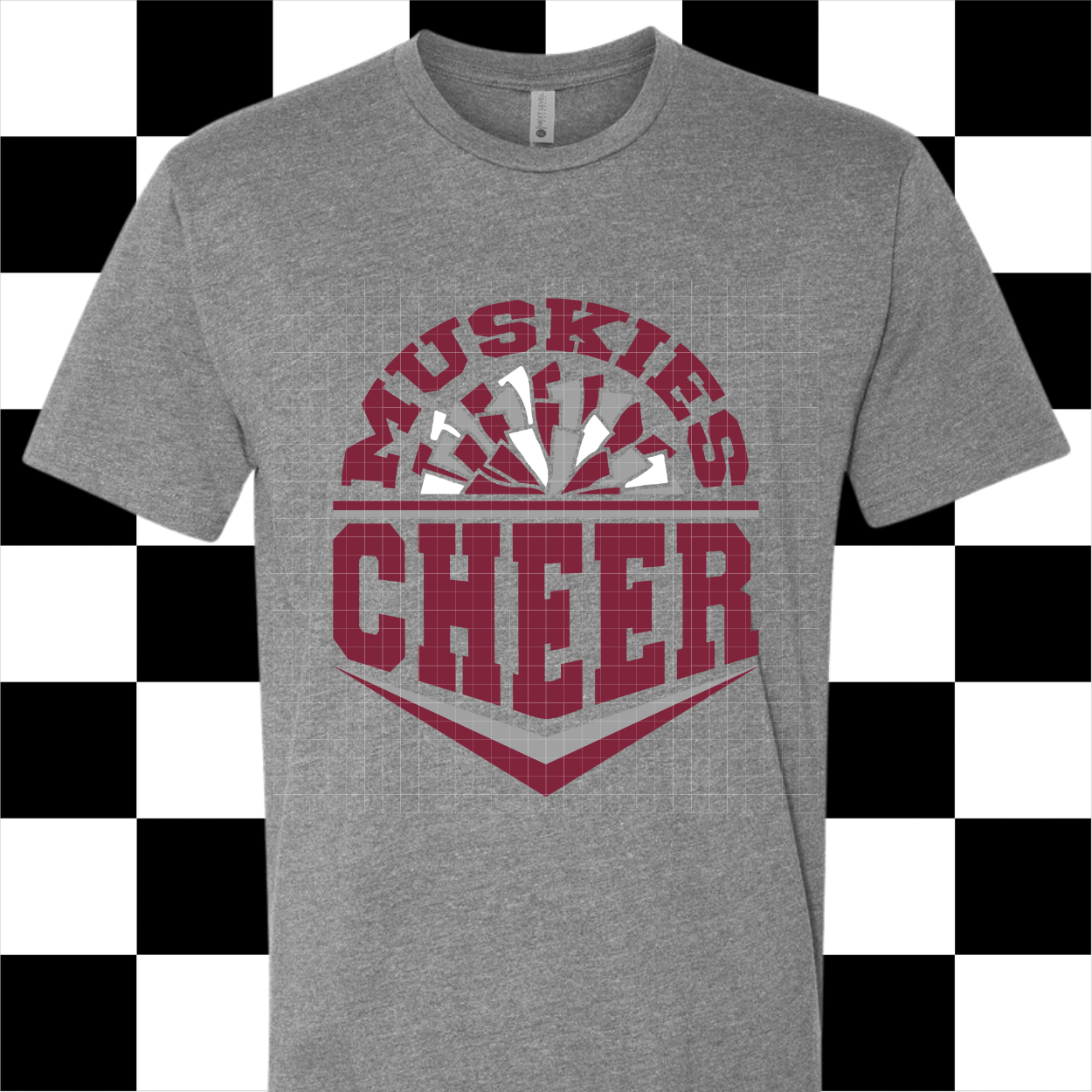 ADULT Muskies Cheer - Gray T-shirt