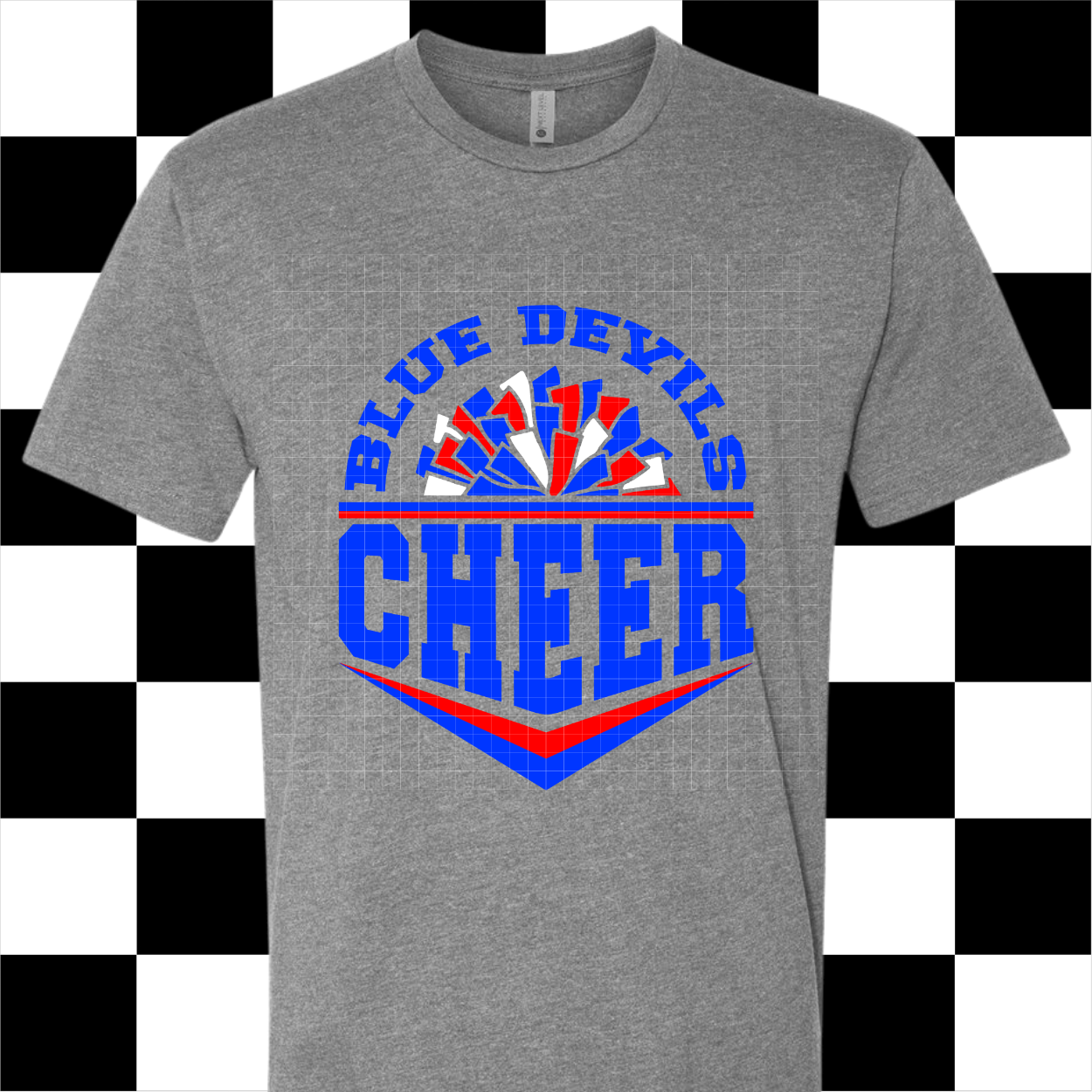 ADULT Blue Devils Cheer - Gray T-shirt