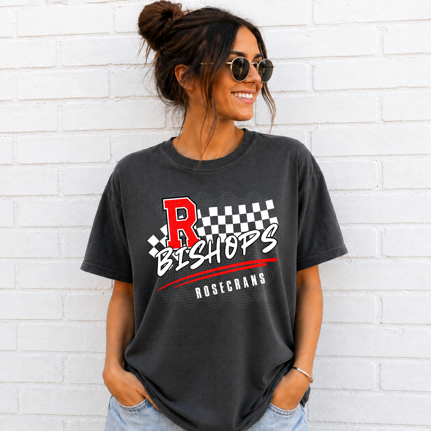 Bishops Checkered Mascot ADULT - Tshirt or Sweatshirt