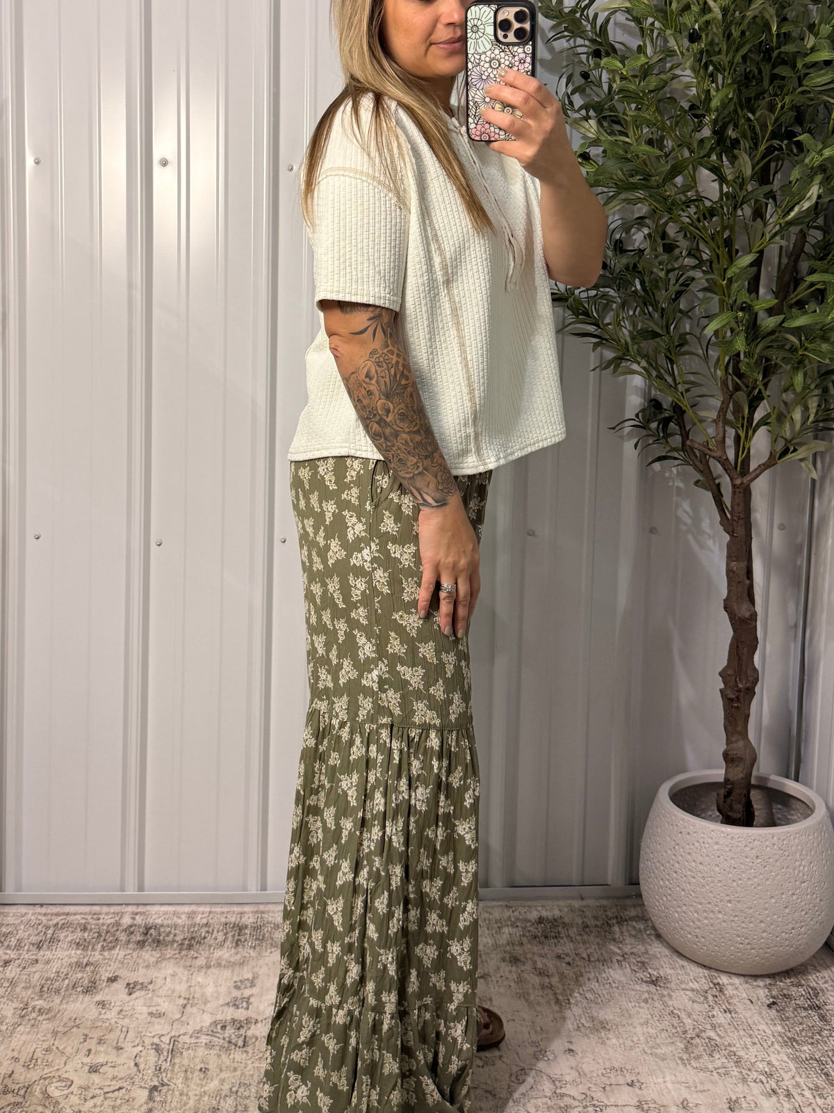 Angie Floral Wide Leg Pants