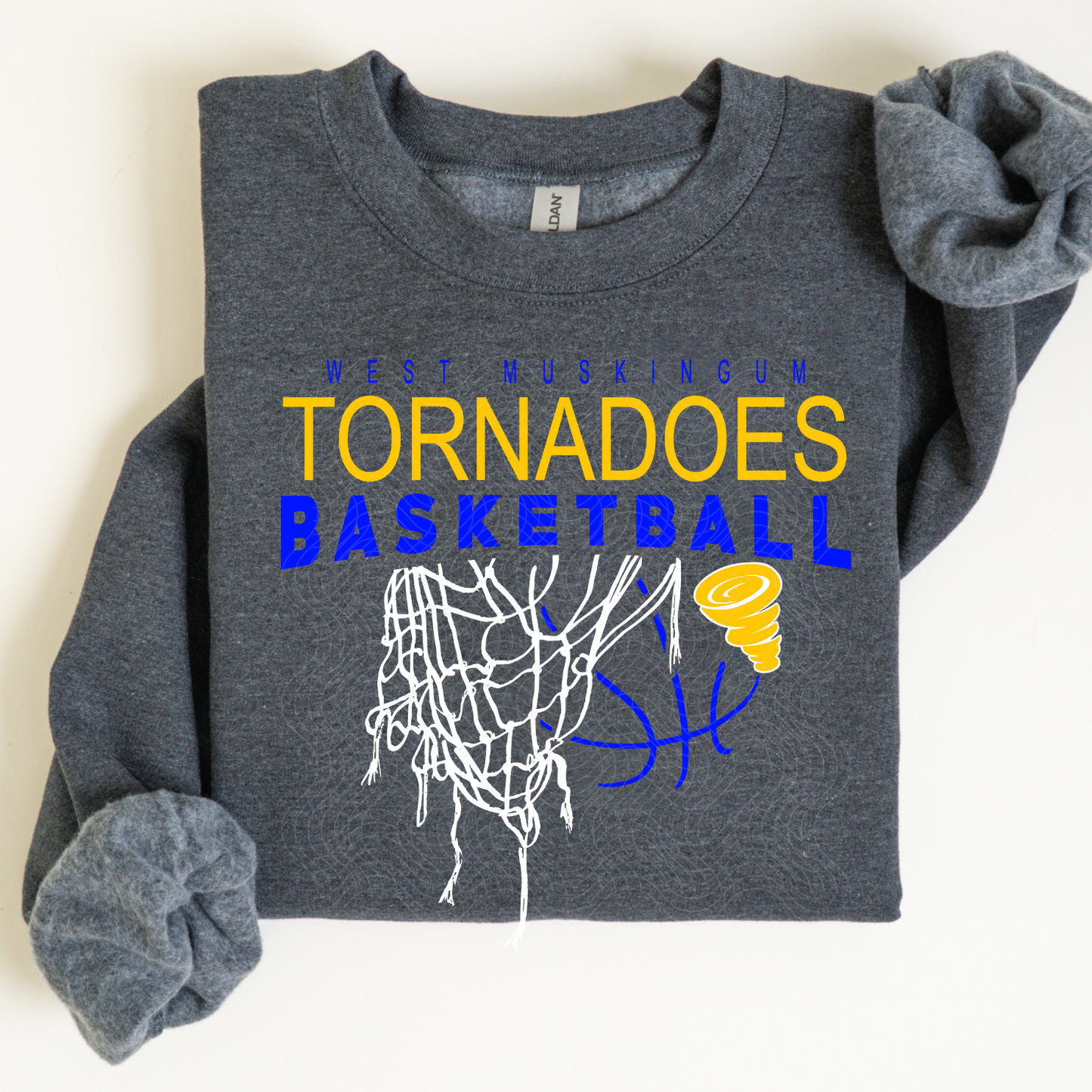Tornadoes Basketball on Charcoal Grey