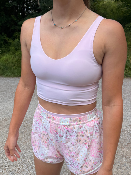 Performance Cropped Tank Top - LIGHT PINK