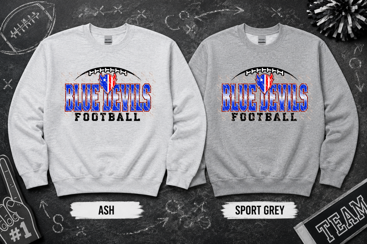 Blue Devils Football ADULT - Tshirt or Sweatshirt