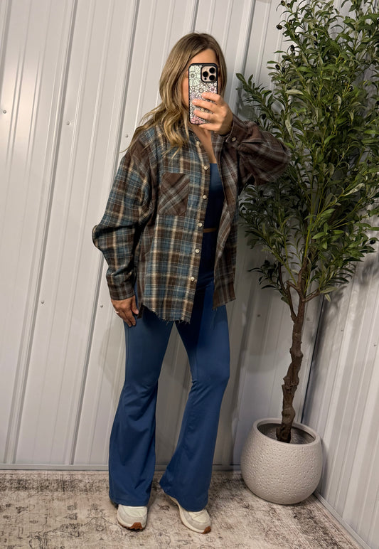Cocoa Skies Oversized Flannel