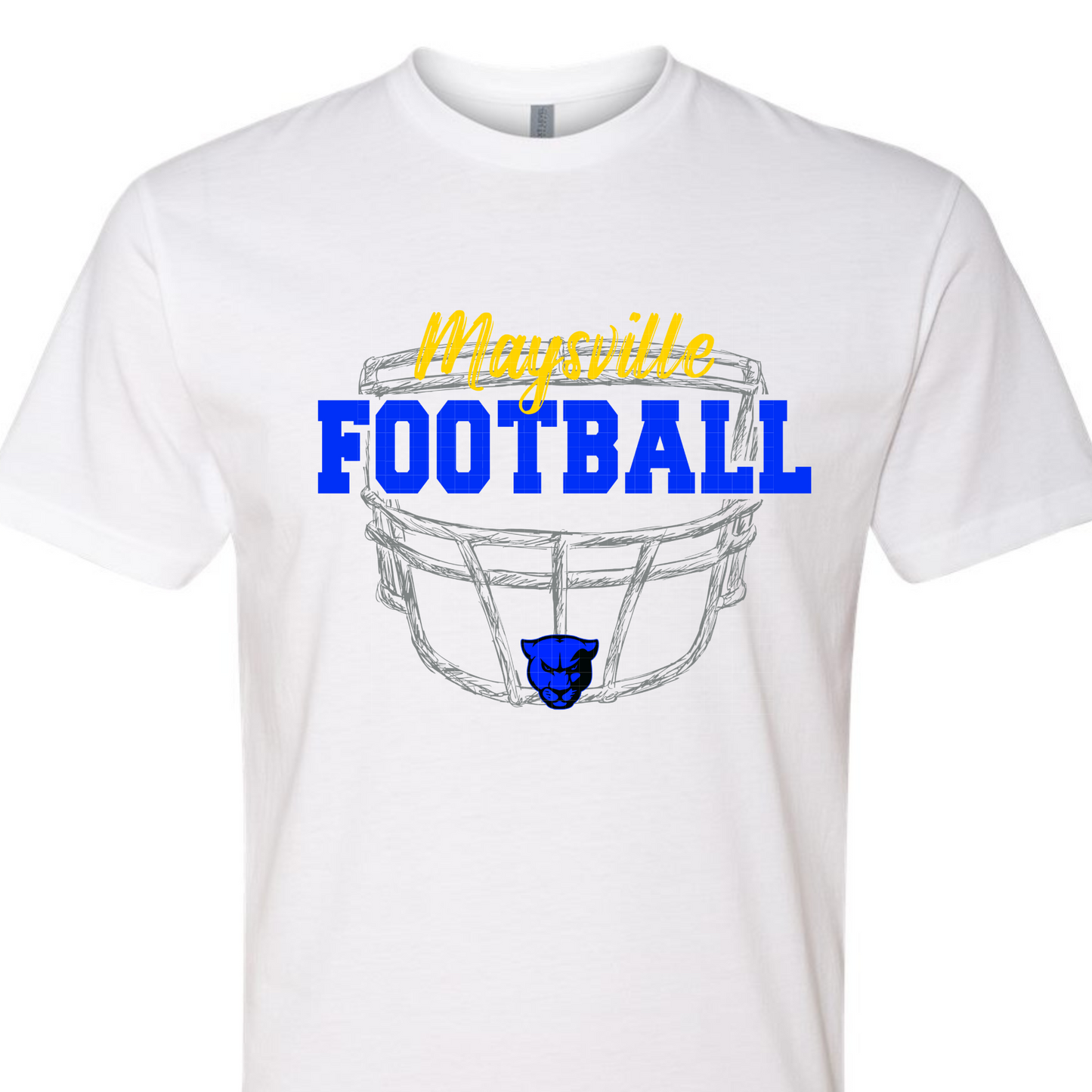 ADULT Maysville Football Helmet Logo - White T-shirt