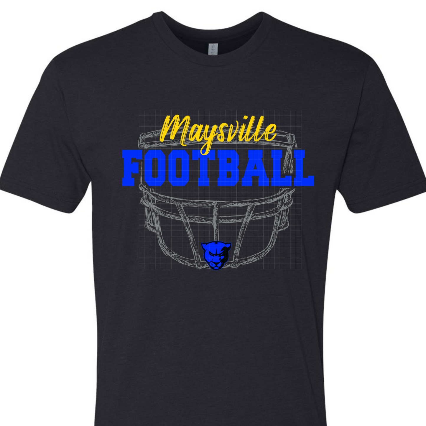 ADULT Maysville Football Helmet Logo - Black T-shirt