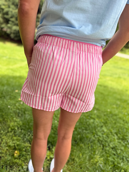 PINK Striped Comfy Shorts