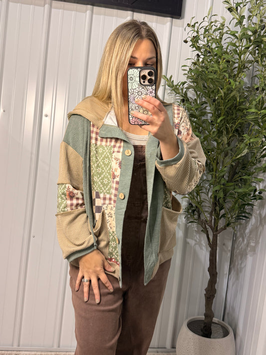 Fall Frenzy Patchwork Hoodie