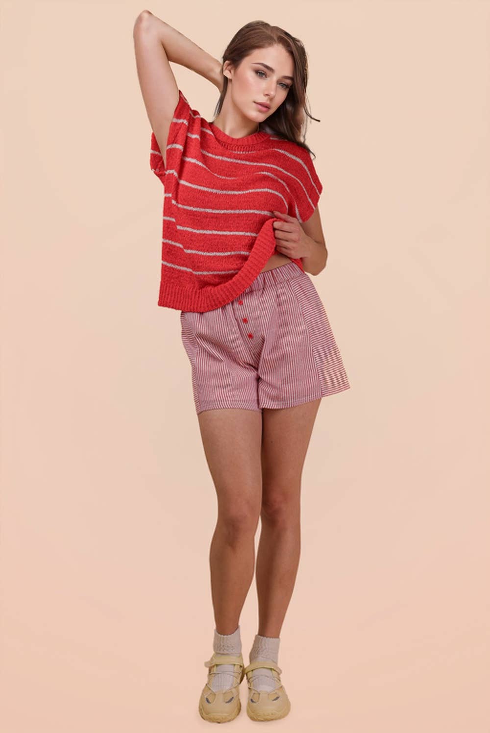 Checker Boxer Shorts: RED STRIPE