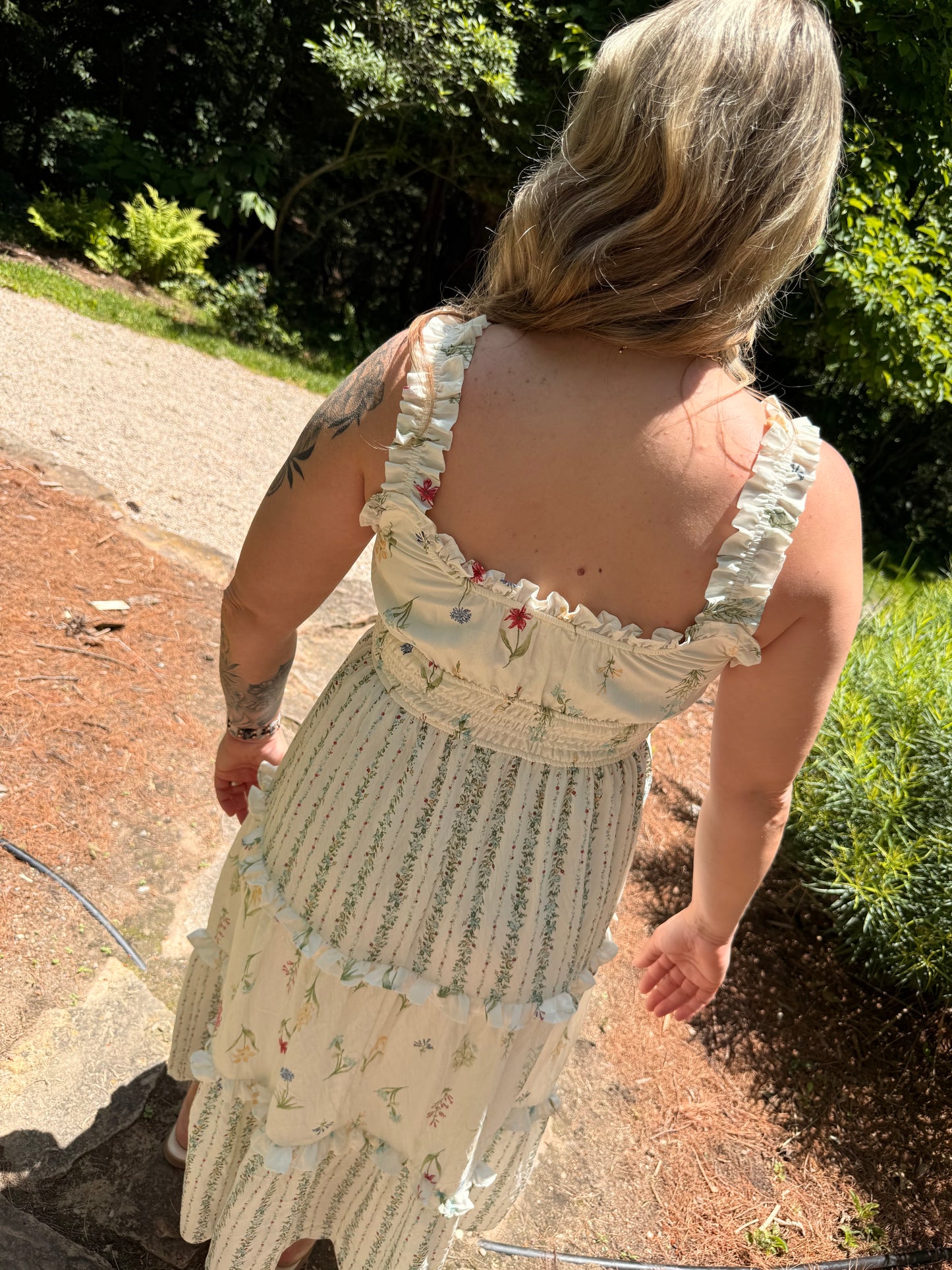 Floral Ruffled Tiered Midi Dress
