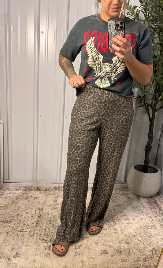 LEOPARD FRENCH TERRY SWEATPANTS