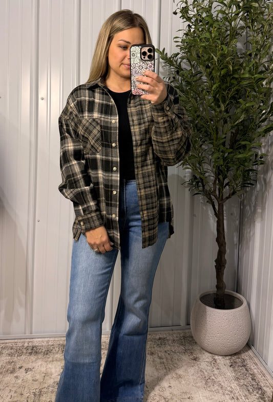 Smoky Oat Oversized Flannel