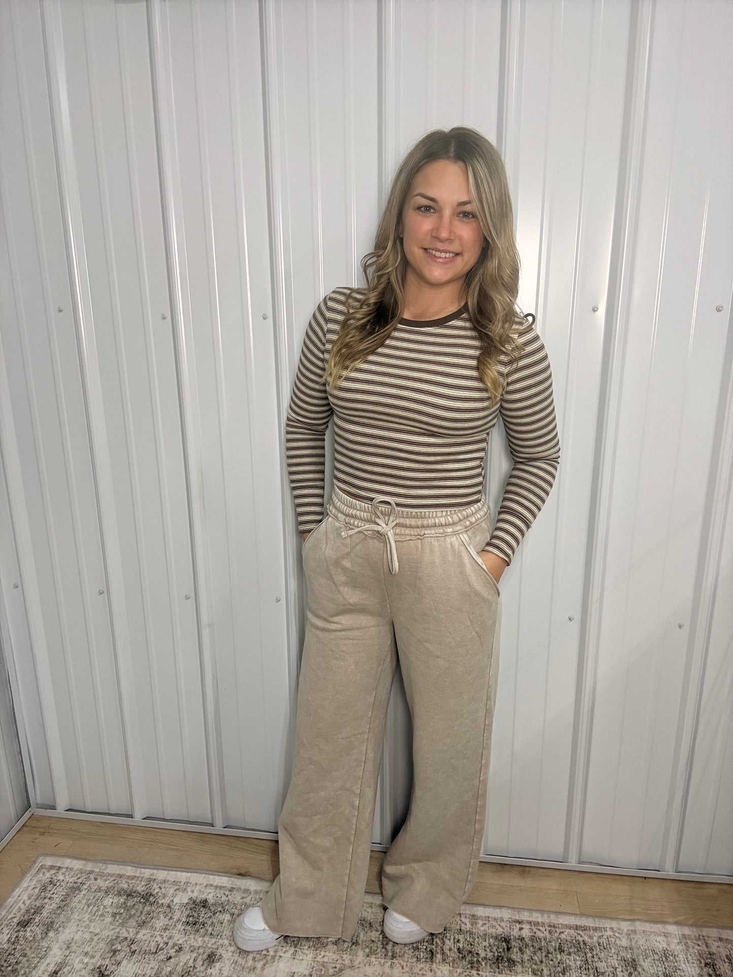 Acid Wash Sweatpants with Pockets