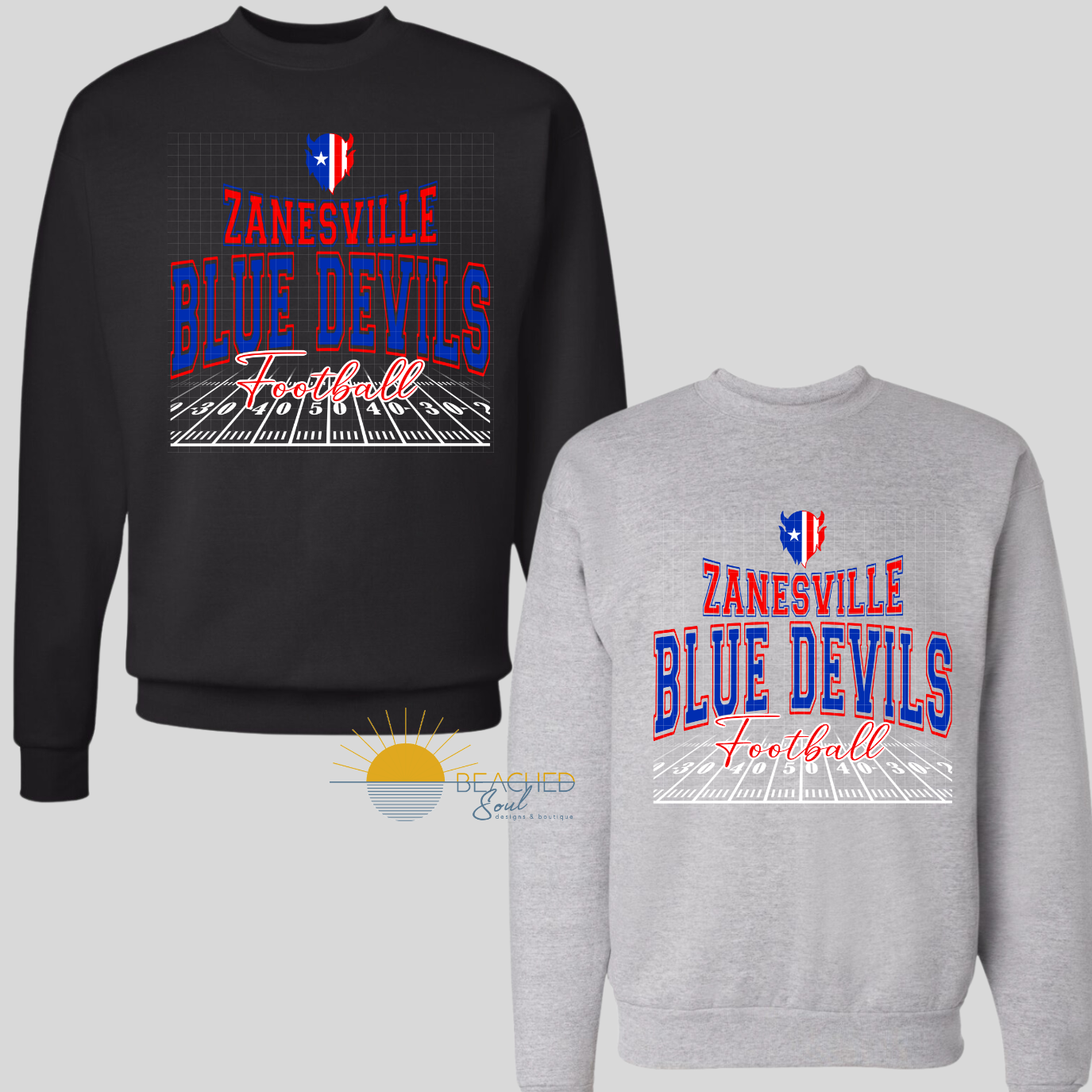 ADULT Blue Devils Field Logo - CREWNECK