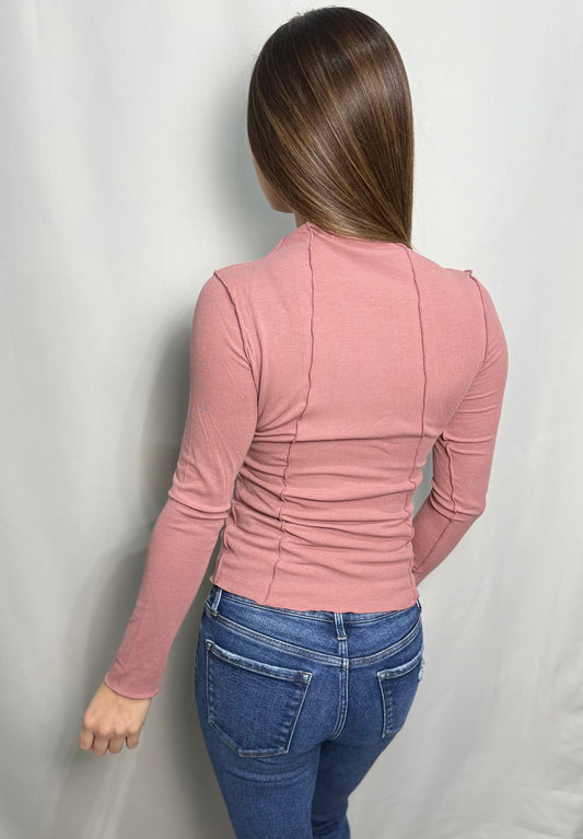 Light Mauve Exposed Seam Top