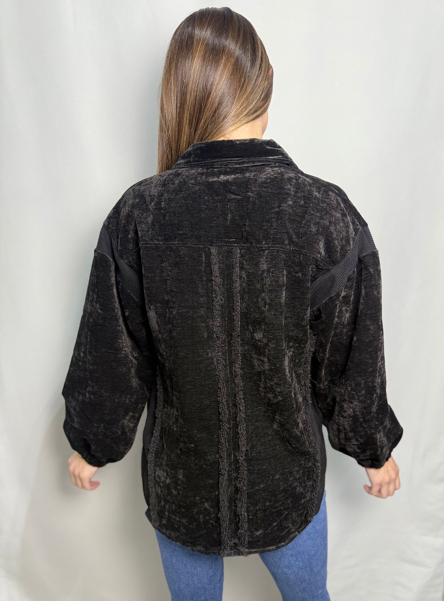 Black Velvety Cozy Shacket