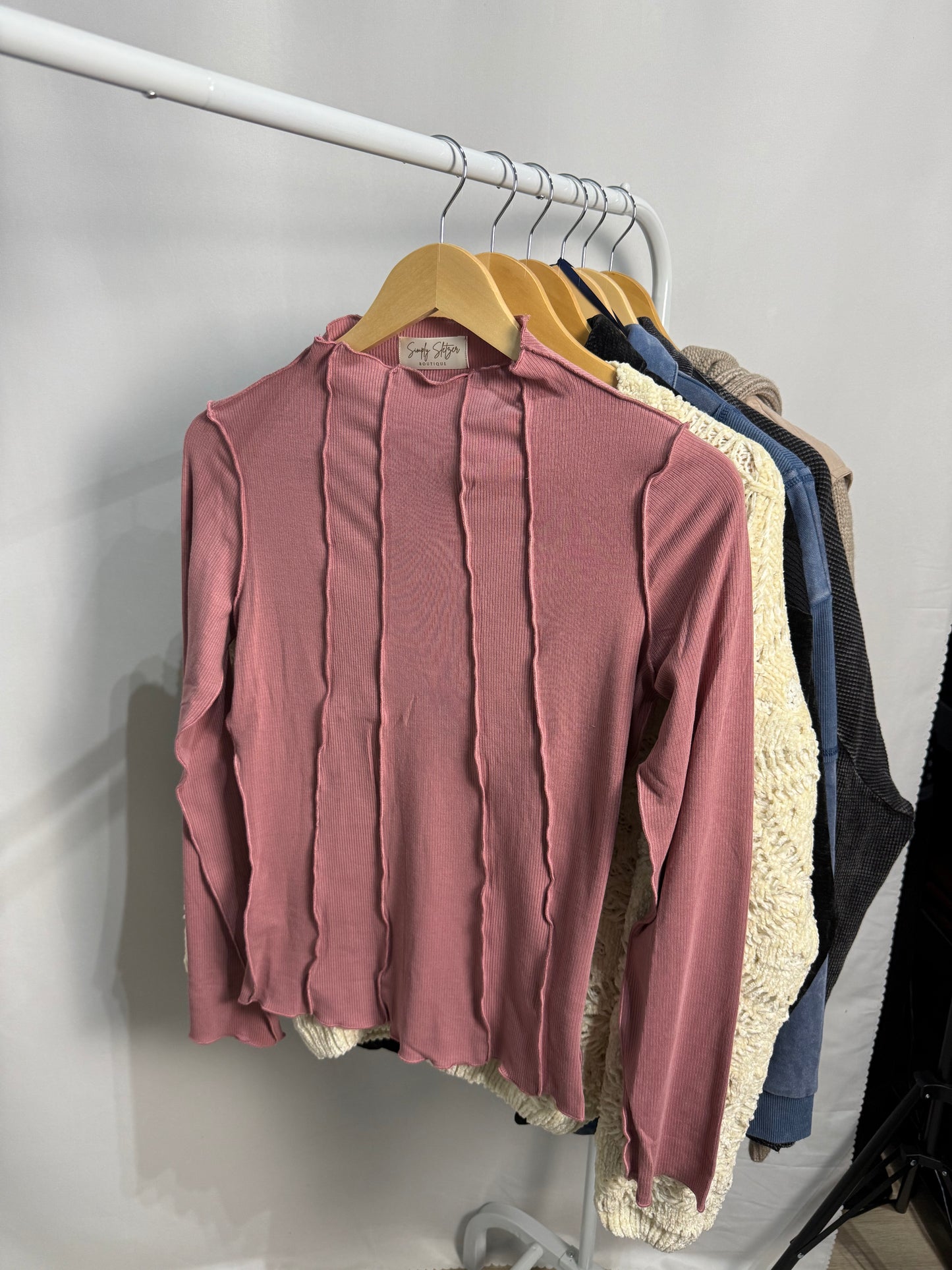 Light Mauve Exposed Seam Top