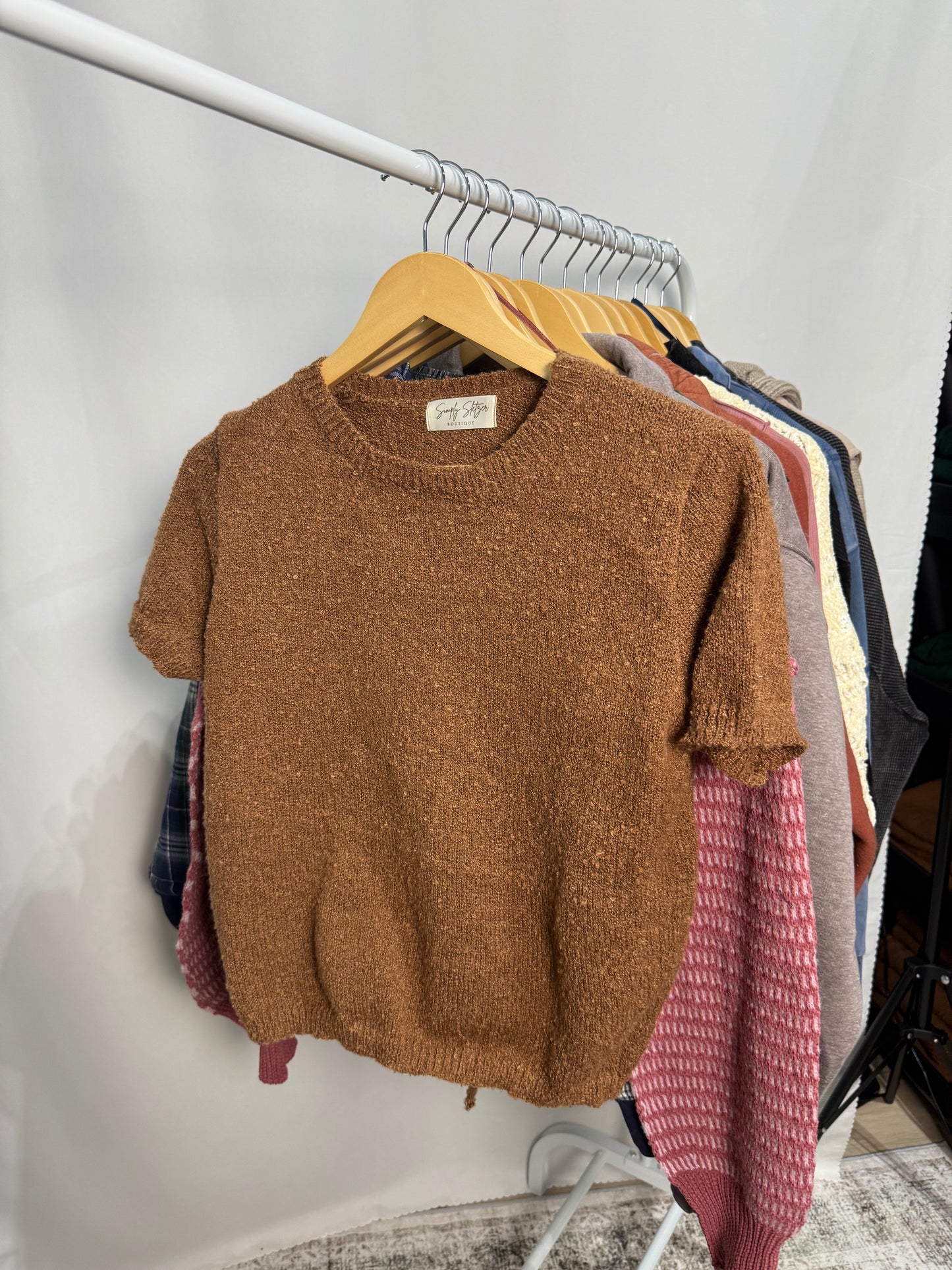 Brown Cozy Knit Sweater Set - Ankle style pant