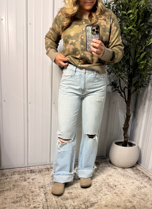 LESLIE 90'S VINTAGE SUPER HIGH RISE FLARE JEANS