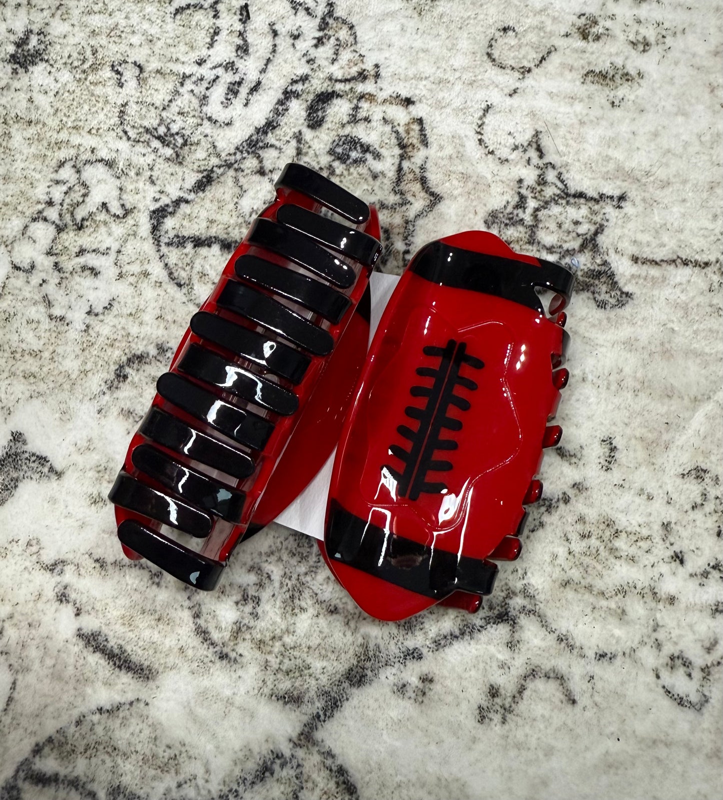 Red/Black Football Hair Clip