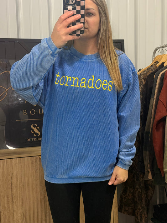 Corded Crew Custom Mascot Embroidery - Oversized Fit Style