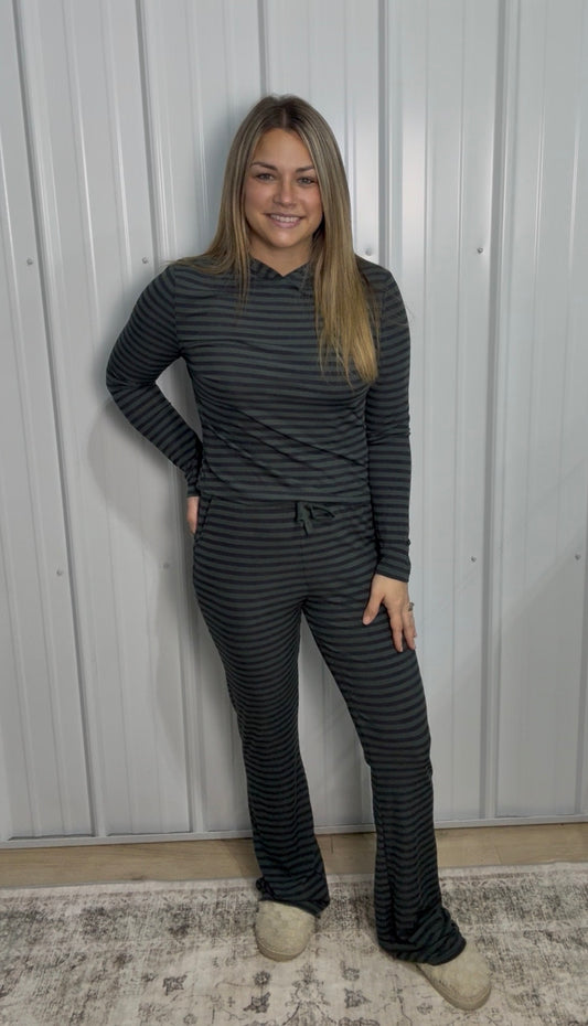 Navy/Olive Modal Stripe Set