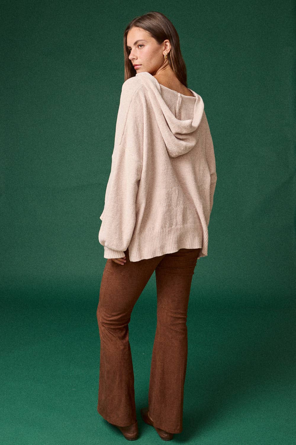 Oversized Button-Up Knit Sweater - BLUSH