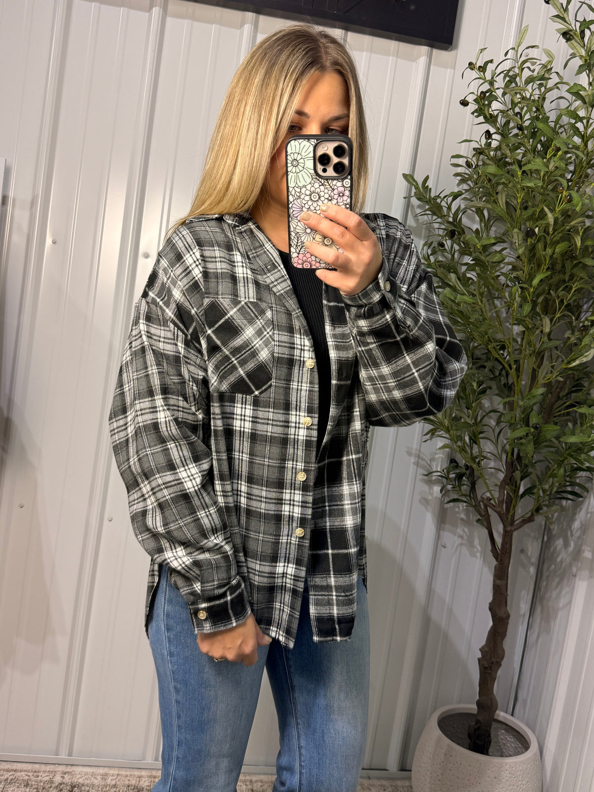 Smokey Skies Oversized Flannel