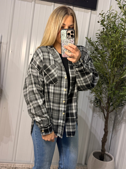 Smokey Skies Oversized Flannel