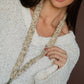 Beige Floral Lanyard