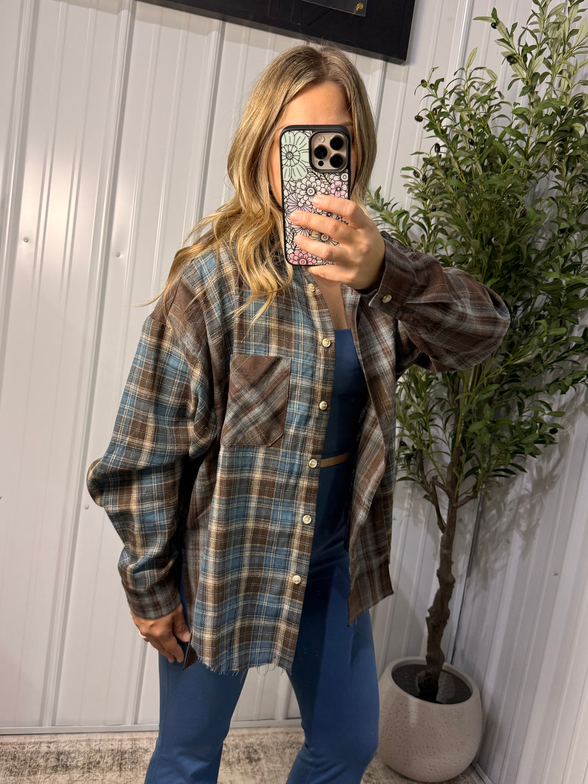 Cocoa Skies Oversized Flannel