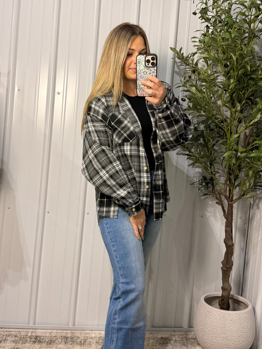 Smokey Skies Oversized Flannel