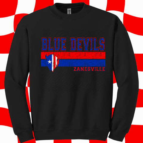 Pre Order - BLUE DEVILS BLACK. Adult & Youth. 3 shirt options.