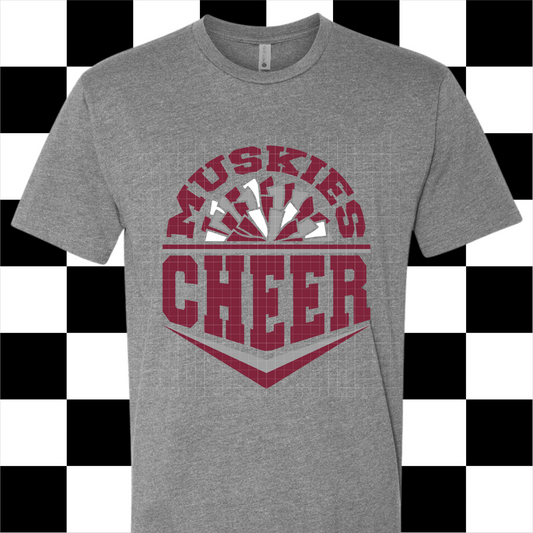 ADULT Muskies Cheer - Gray T-shirt