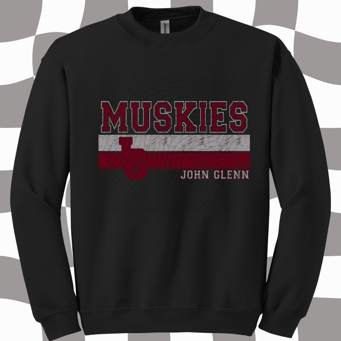 Pre Order - MUSKIES BLACK. Adult & Youth. 3 shirt options. (grey/maroon design)