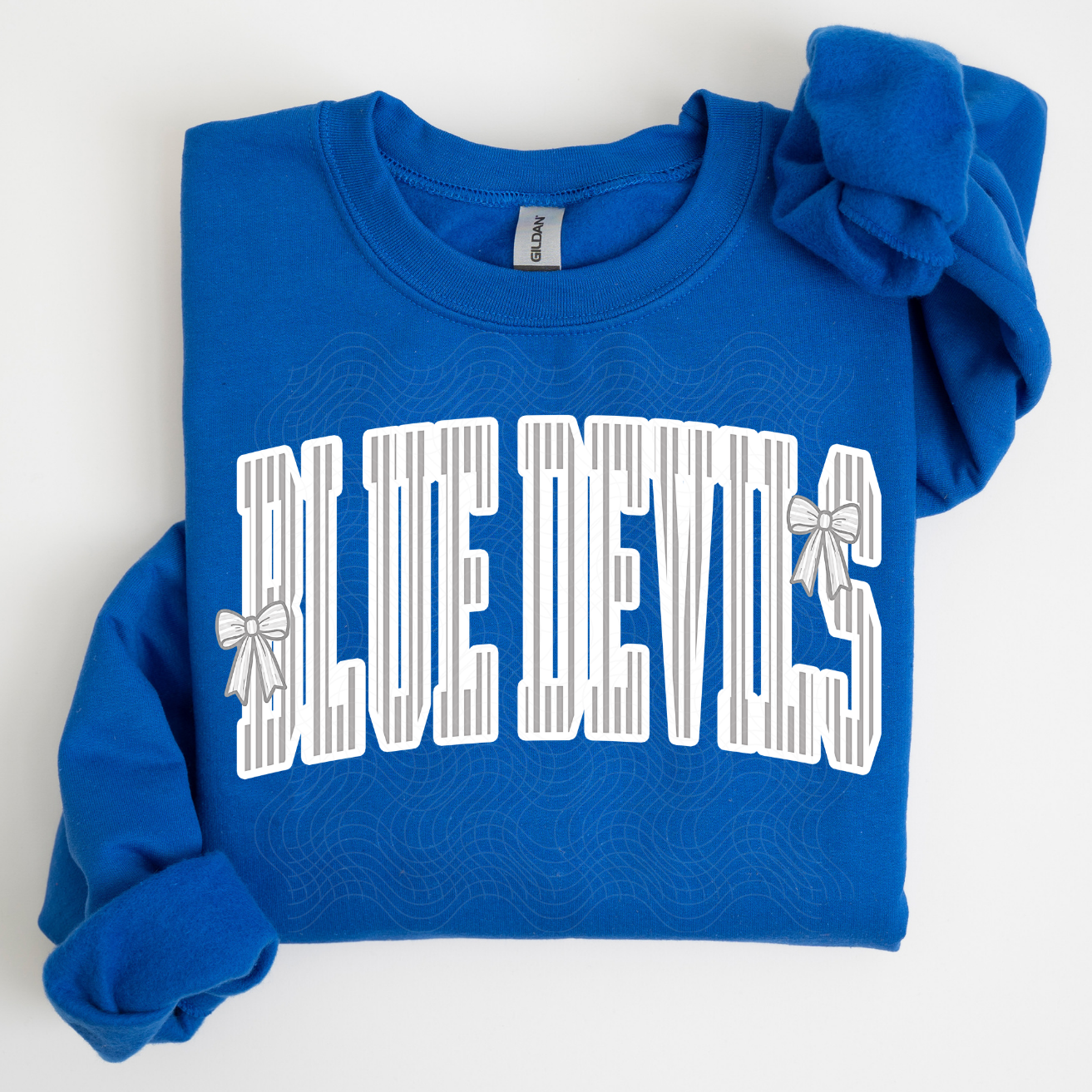 Blue Devils Stripe Mascot ADULT - Tshirt or Sweatshirt