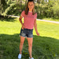 Red Striped Banded Tee