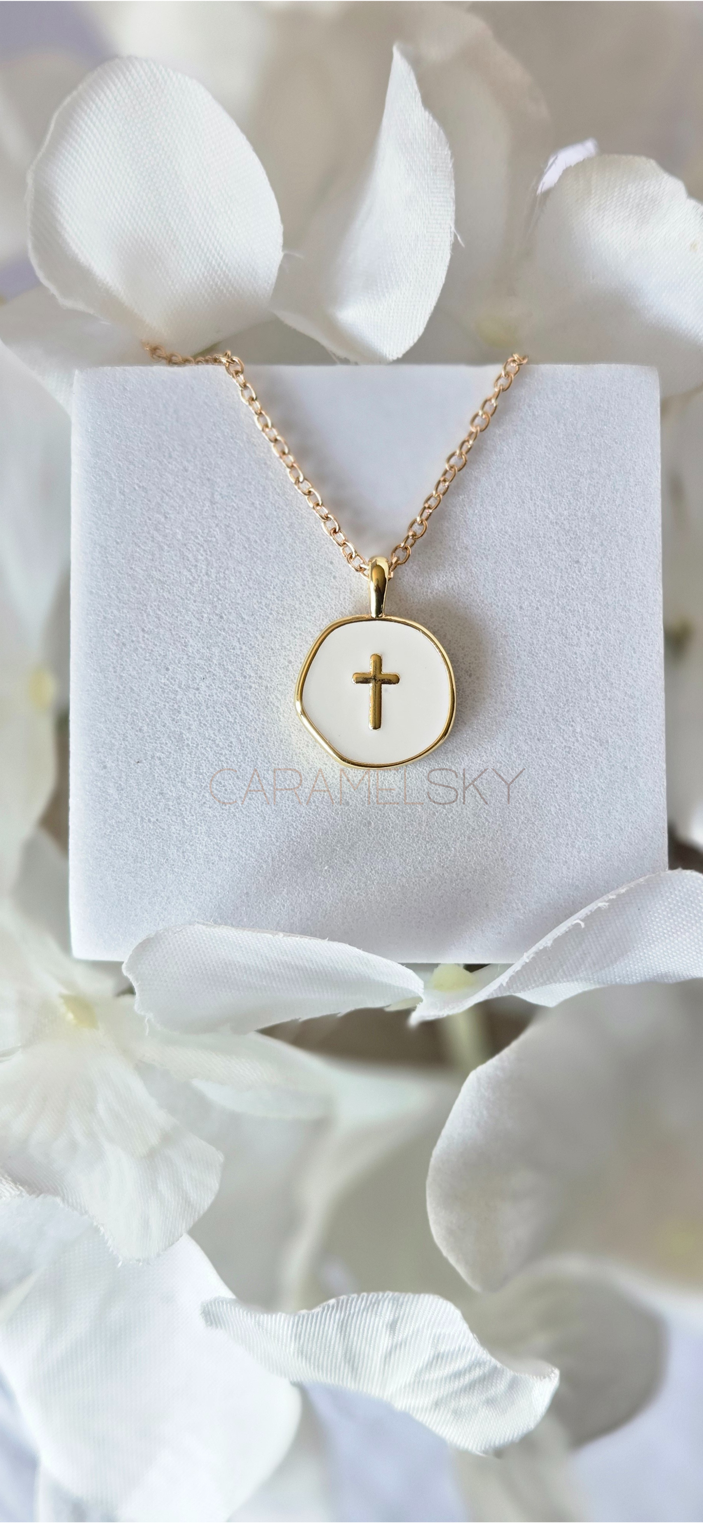 18K Gold Plated Cross Pendant Necklace