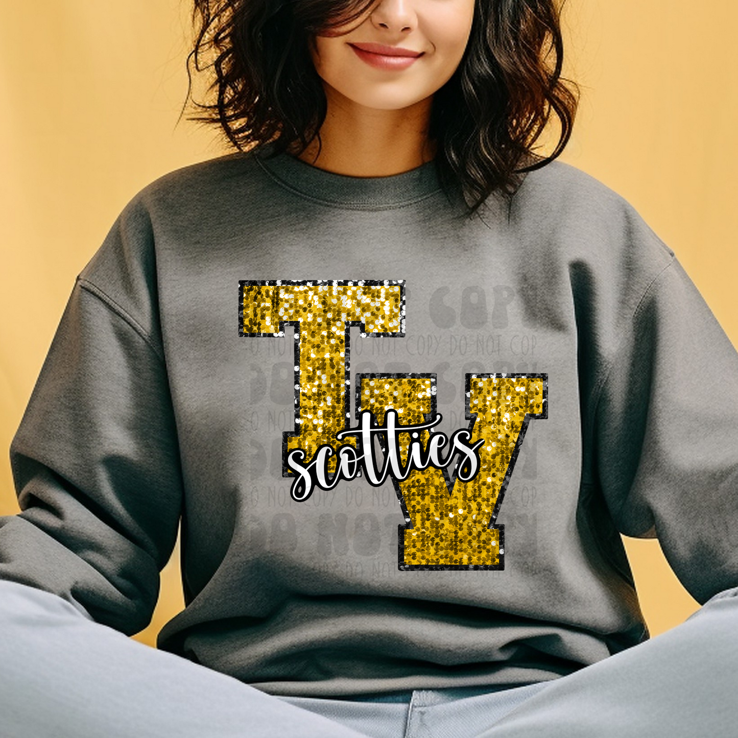TV SCOTTIES FAUX SEQUINS ADULT - YOU CHOOSE COLOR