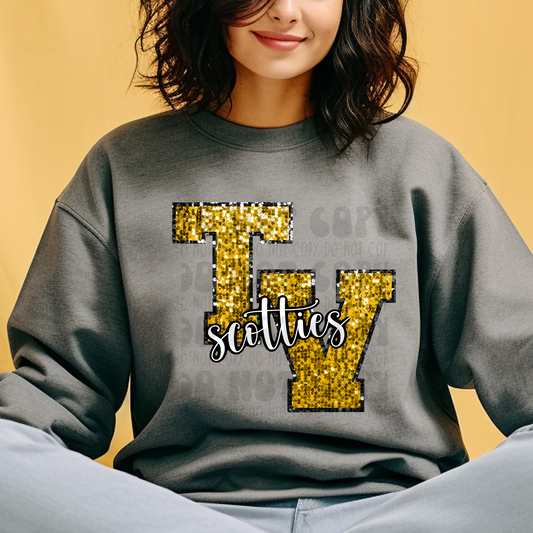 TV SCOTTIES FAUX SEQUINS ADULT - YOU CHOOSE COLOR