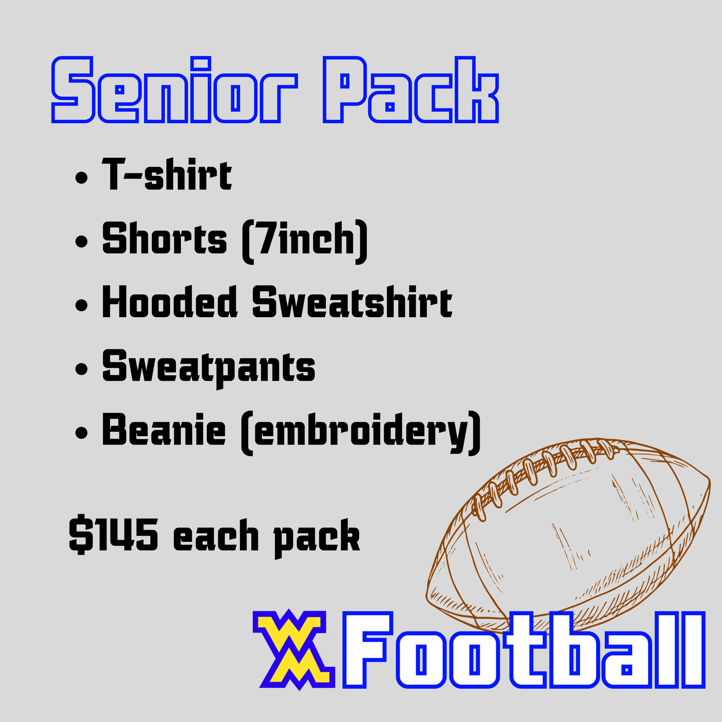 Senior Pack w/ beanie - WM Football