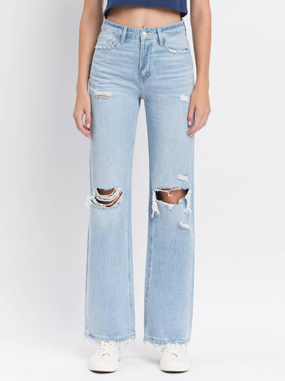 LESLIE 90'S VINTAGE SUPER HIGH RISE FLARE JEANS