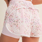 Patchwork Print Double Layer Nylon Shorts