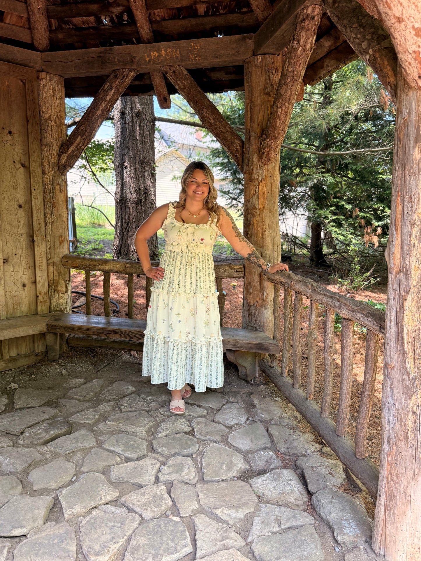Floral Ruffled Tiered Midi Dress