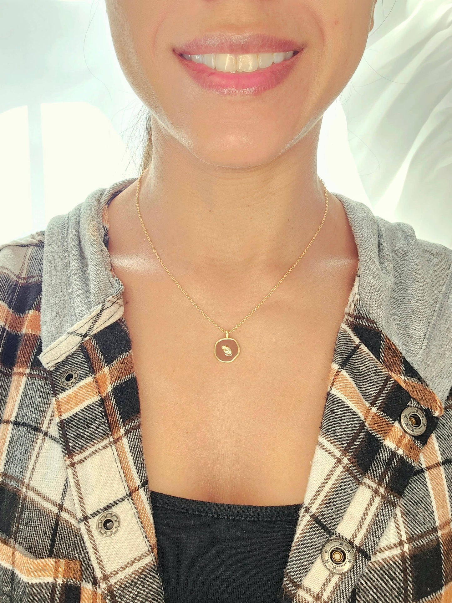 18K Gold Plated Football Pendant Necklace