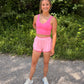 Performance Cropped Tank Top - HOT PINK