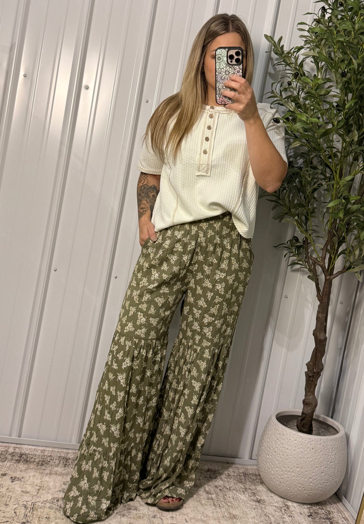 Angie Floral Wide Leg Pants
