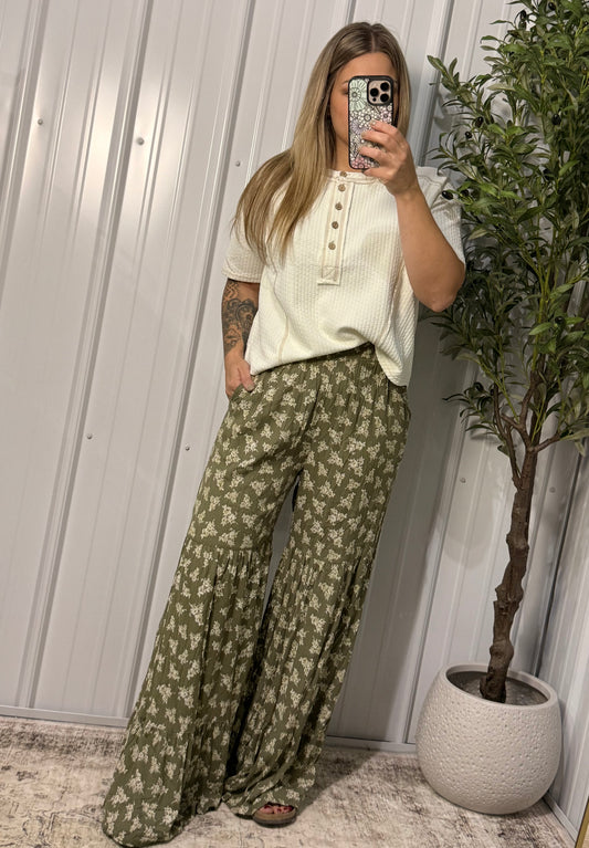 Angie Floral Wide Leg Pants