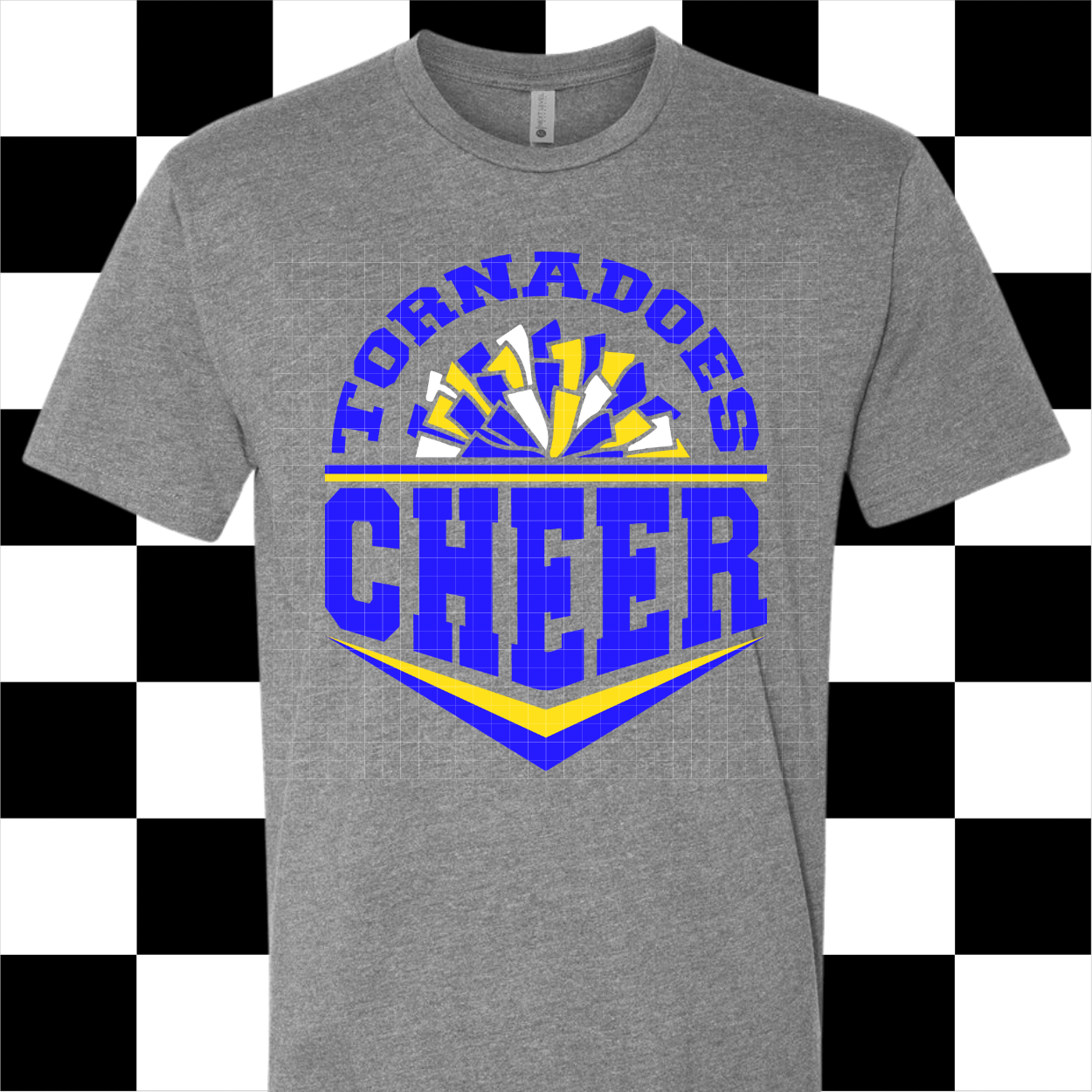 ADULT Tornadoes Cheer - Gray T-shirt